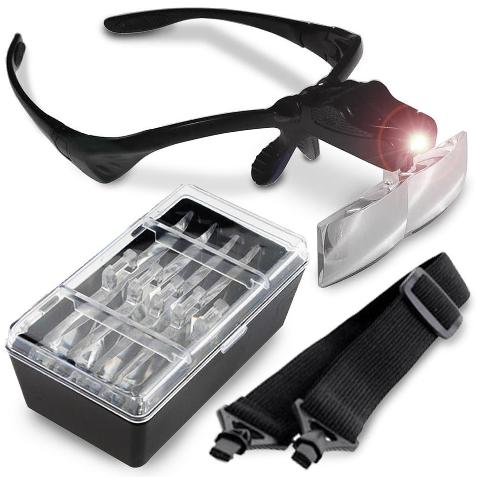 ÓCULOS LUPA DE CABEÇA COM 5 LENTES DE AUMENTO E LUZ LED INVILA - Tudo para unhas em gel
