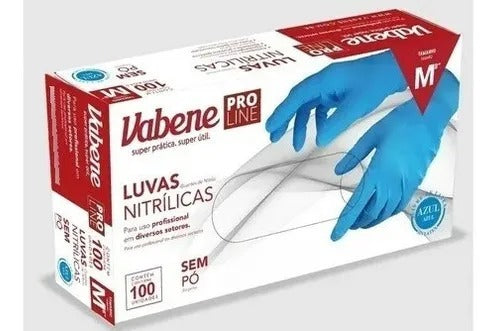 LUVAS NITRILICA SEM PO VABENE AZUL M 100und INVILA - Tudo para unhas em gel