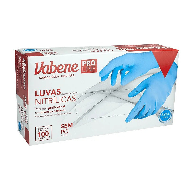LUVAS NITRILICA SEM PO VABENE AZUL P 100und INVILA - Tudo para unhas em gel