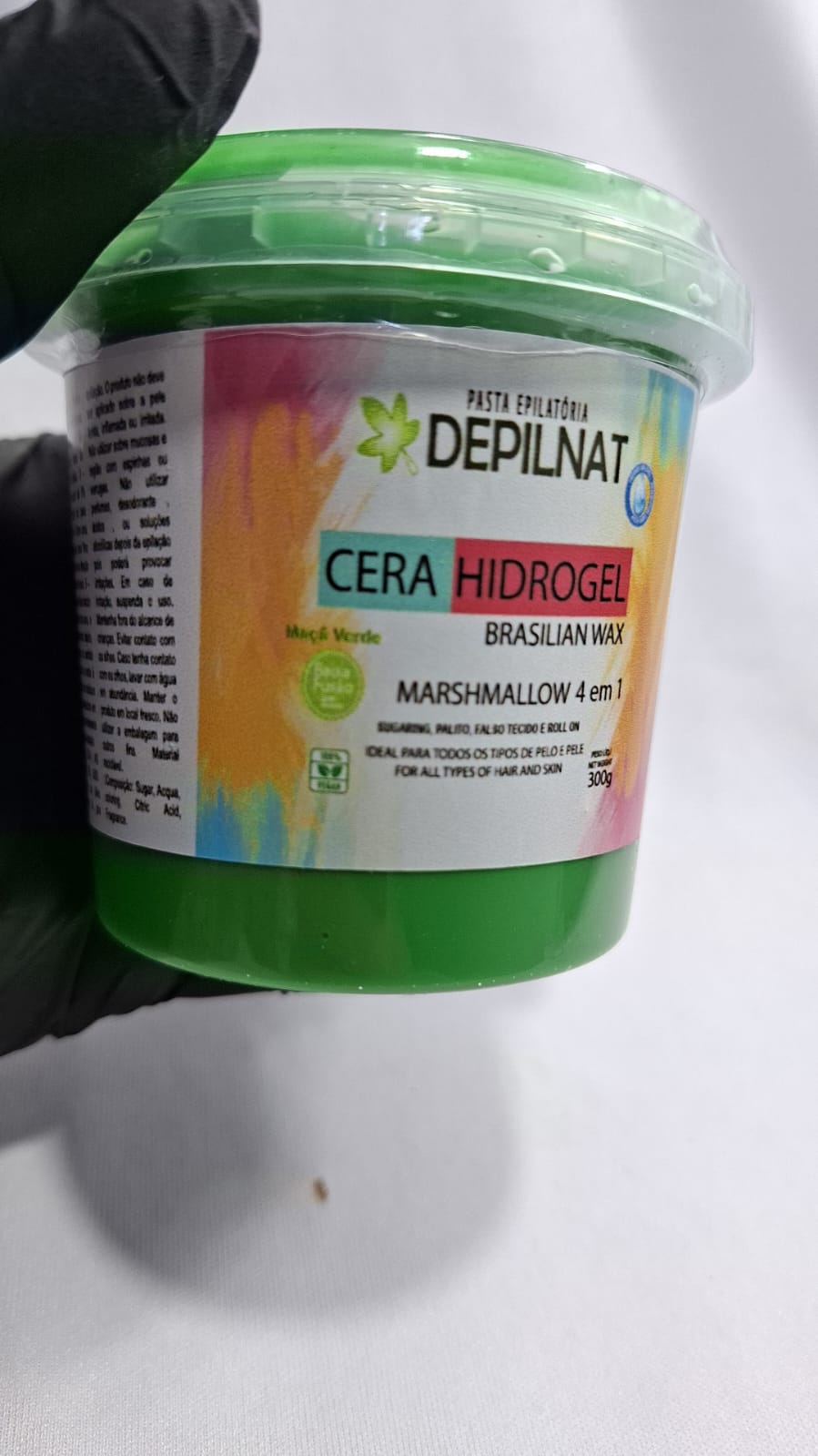 CERA HIDROGEL DE MAÇÃ-VERDE DEPILNAT - 300G INVILA - Tudo para unhas em gel