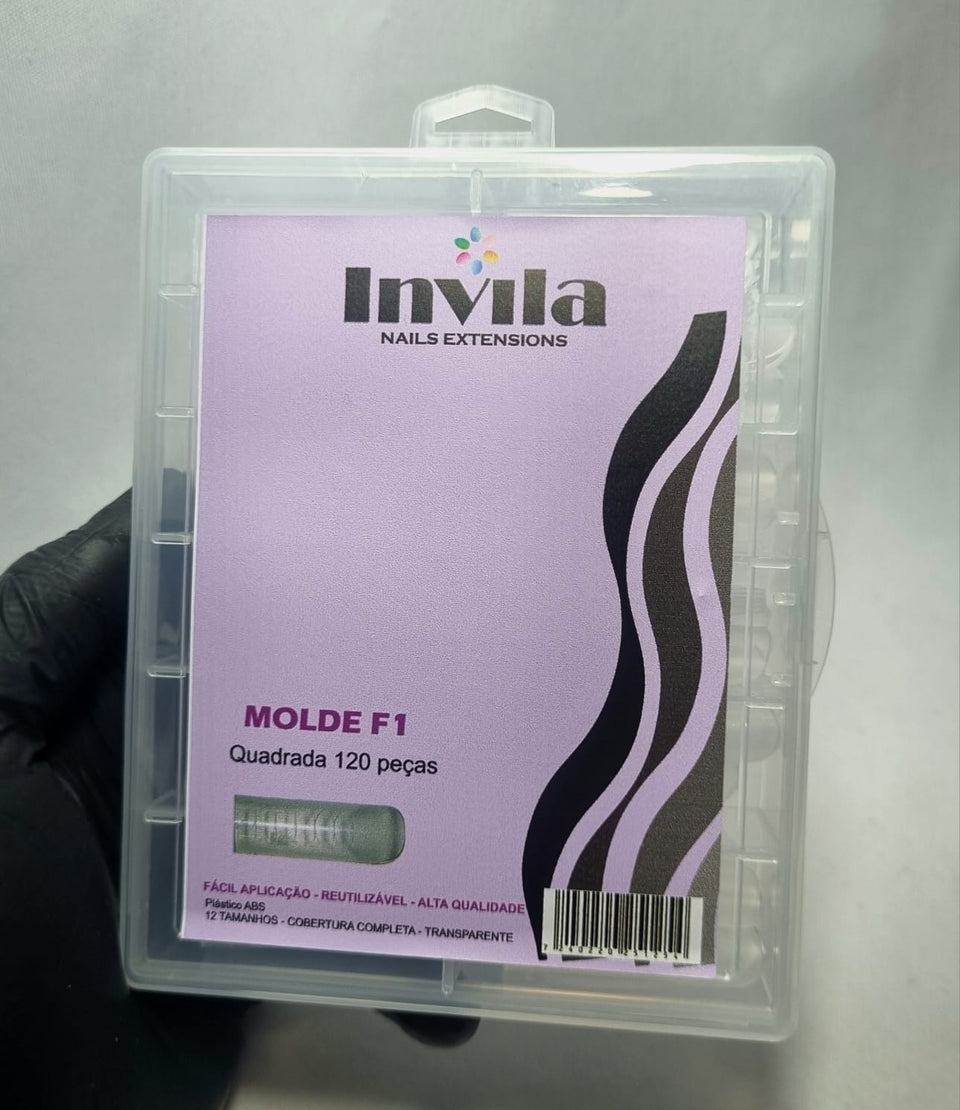 MOLDE F1 QUADRADO INVILA- 120 PÇS INVILA - Tudo para unhas em gel