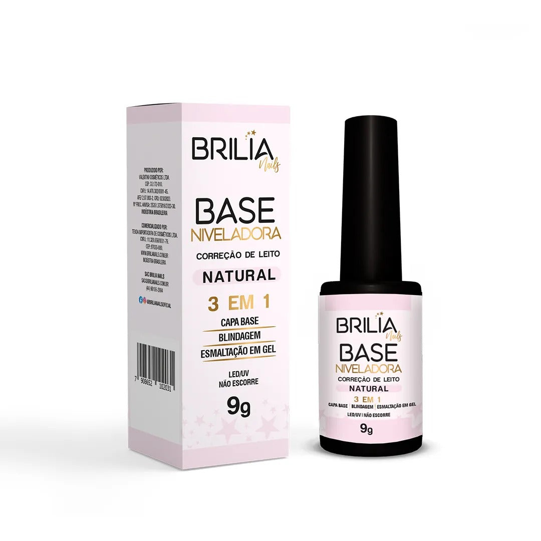 BASE NIVELADORA BRILIA NATURAL 3X1 9G INVILA - Tudo para unhas em gel