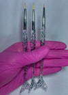 KIT PINCEL SEREIA COM GLITTER- 3 UND INVILA - Tudo para unhas em gel
