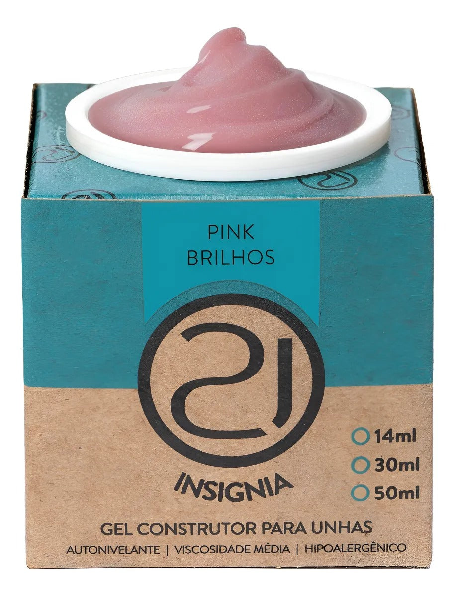GEL NAILS 21 INSIGNIA PINK BRILHOS 34g INVILA - Tudo para unhas em gel