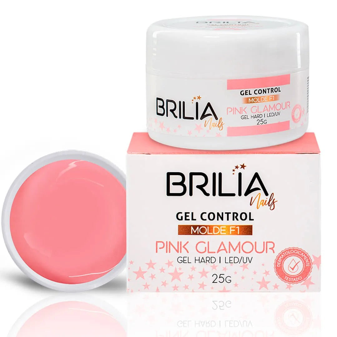 GEL BRILIA PINK GLAMOUR 25G INVILA - Tudo para unhas em gel