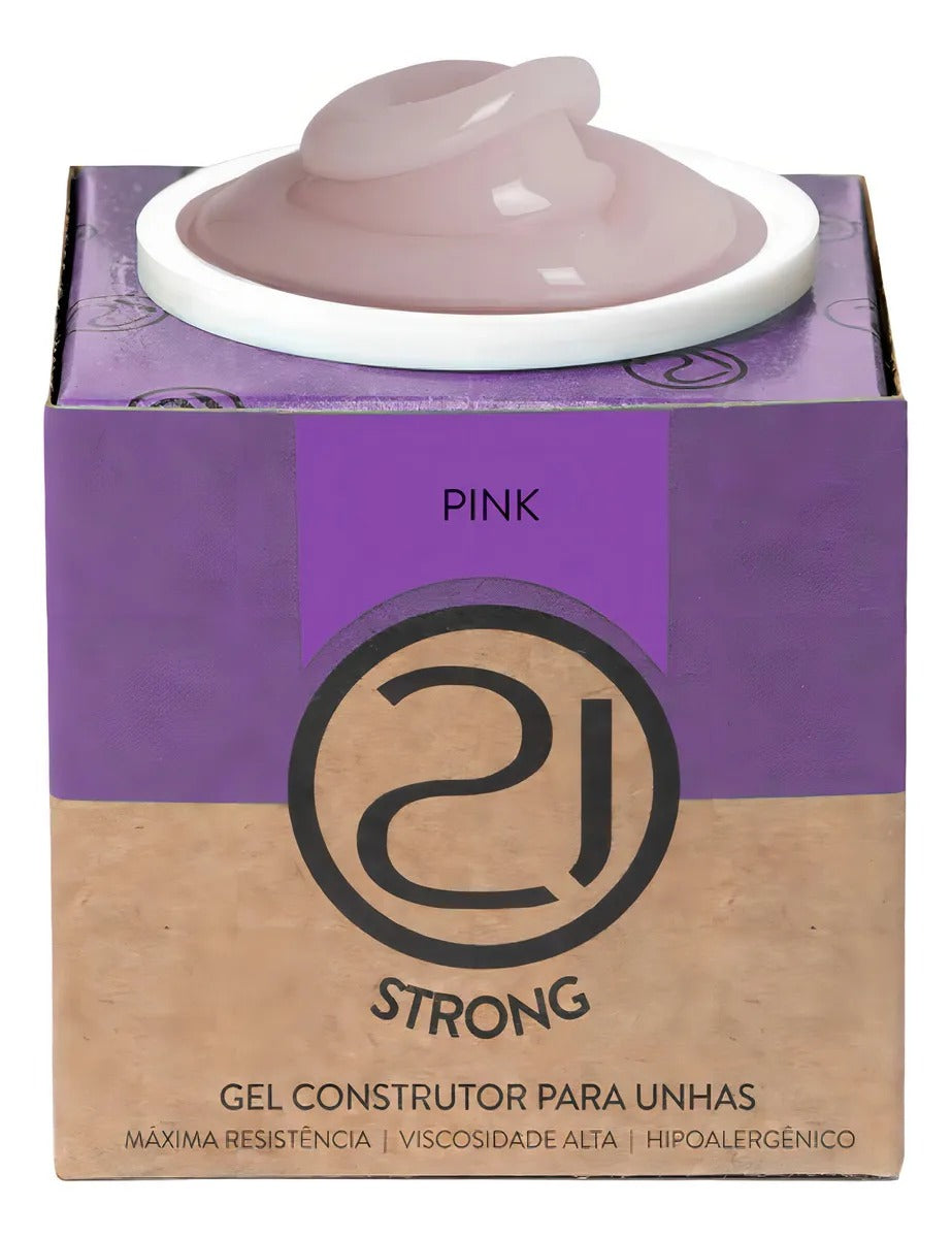 GEL NAILS 21 STRONG PINK 34G INVILA - Tudo para unhas em gel