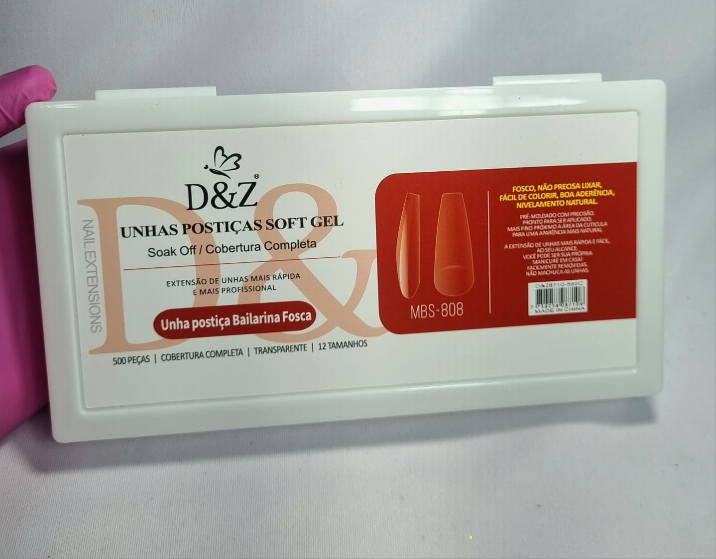 POSTIÇA BAILARINA FOSCA D&Z- 500PÇS INVILA - Tudo para unhas em gel