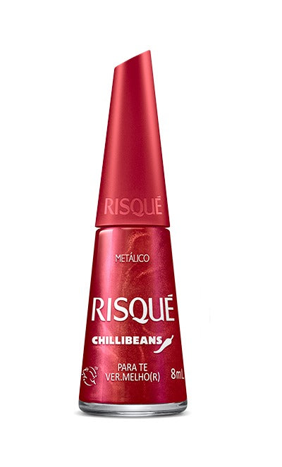 ESMALTE RISQUÉ & CHILLIBEANS PARA TE VER.MELHO(R)- 8ML INVILA - Tudo para unhas em gel