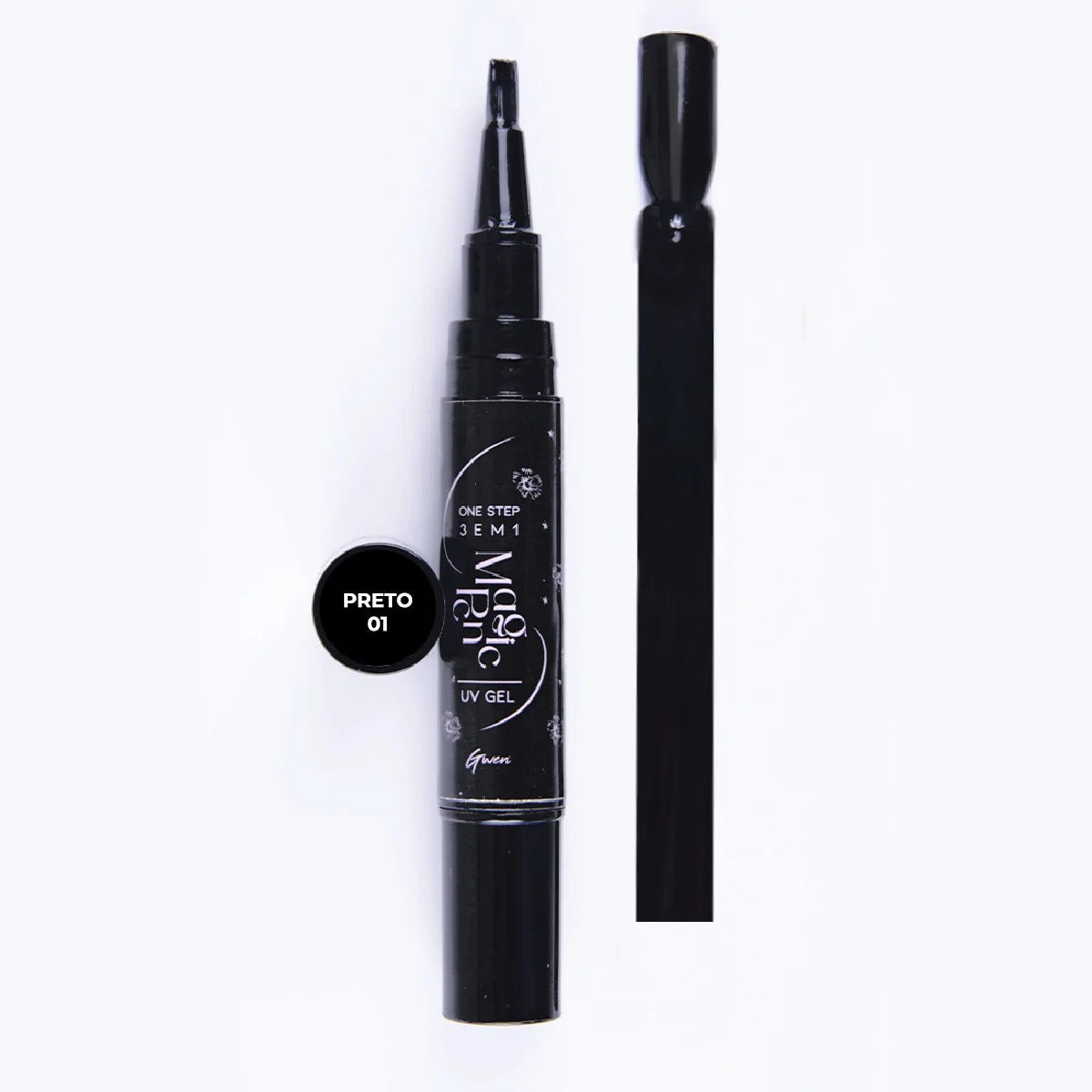 CANETA MAGIC PEN 3 EM 1- PRETO INVILA - Tudo para unhas em gel
