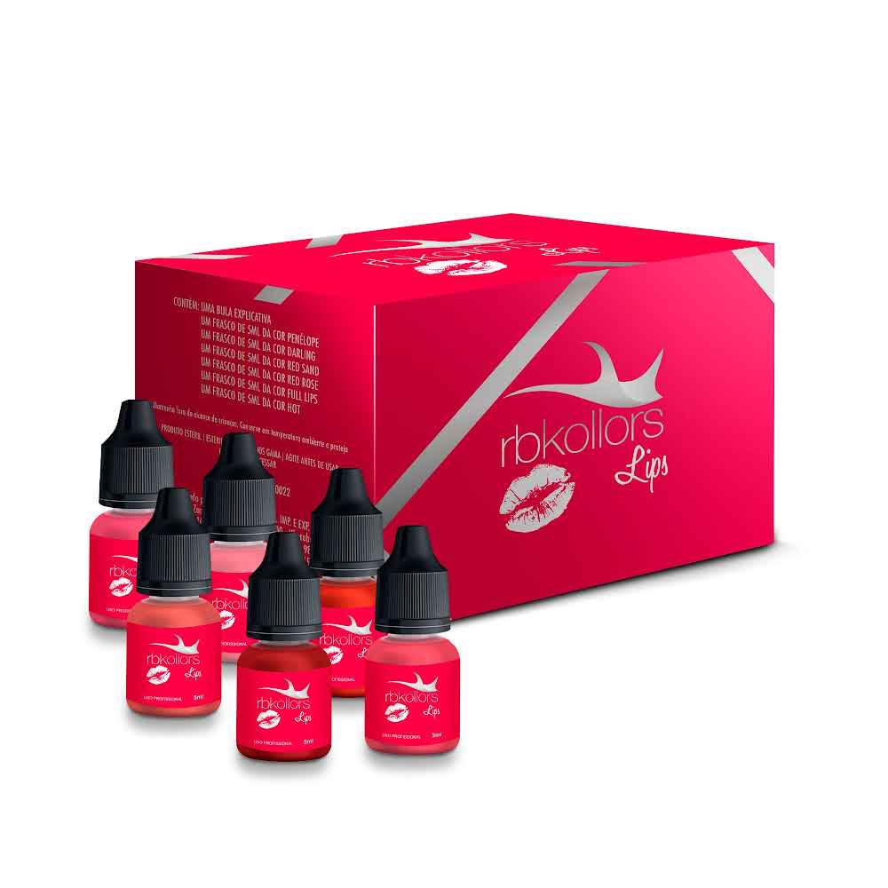 KIT RBKOLLORS LIPS 6x1un- 5ml INVILA - Tudo para unhas em gel