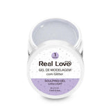 GEL COM GLITER 1 TRANSPARENTE 15ML - REAL LOVE INVILA - Tudo para unhas em gel