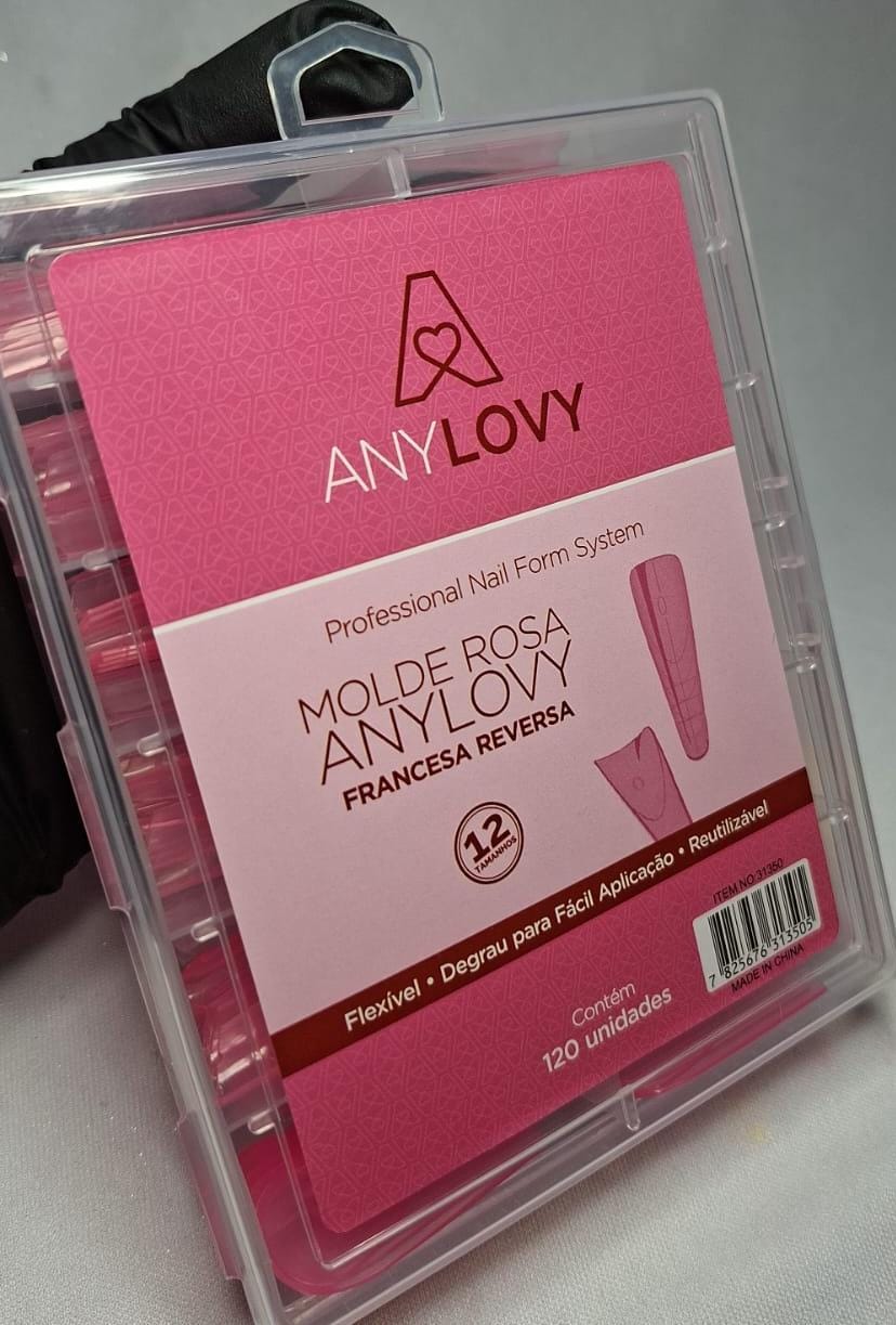 MOLDE ROSA ANYLOVY FRANCESA REVERSA 120UN INVILA - Tudo para unhas em gel