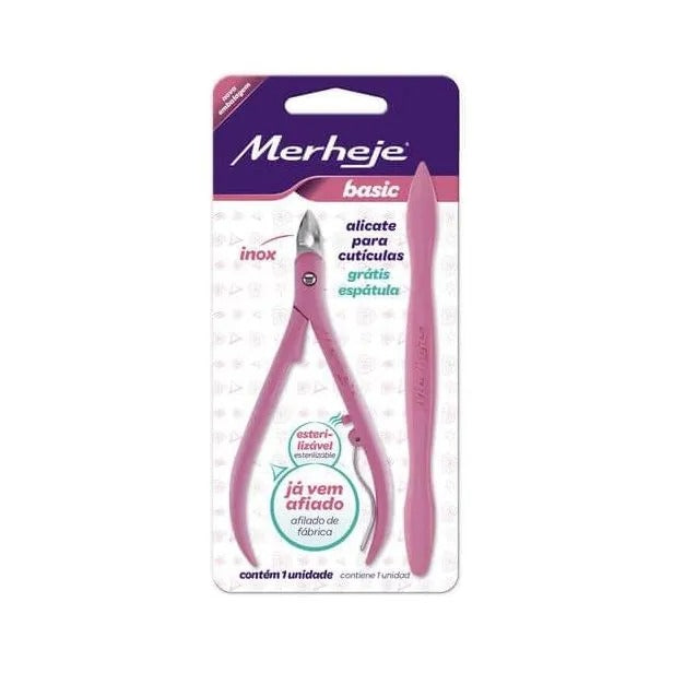 ALICATE + ESPÁTULA PARA CUTÍCULAS MERHEJE INVILA - Tudo para unhas em gel