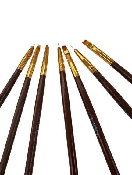 KIT PINCEL MARROM- 7UND INVILA - Tudo para unhas em gel