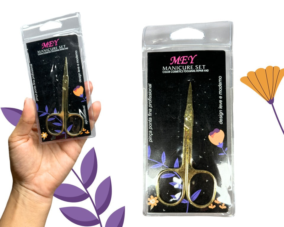 TESOURA DOURADA MEY INVILA - Tudo para unhas em gel