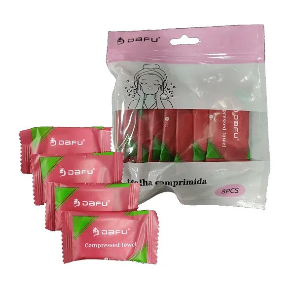 TOALHA COMPRIMIDA DAFU- 8PCS INVILA - Tudo para unhas em gel
