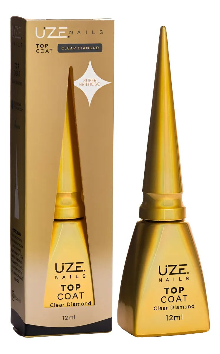 TOP COAT CLEAR DIAMOND UZE 12ML INVILA - Tudo para unhas em gel