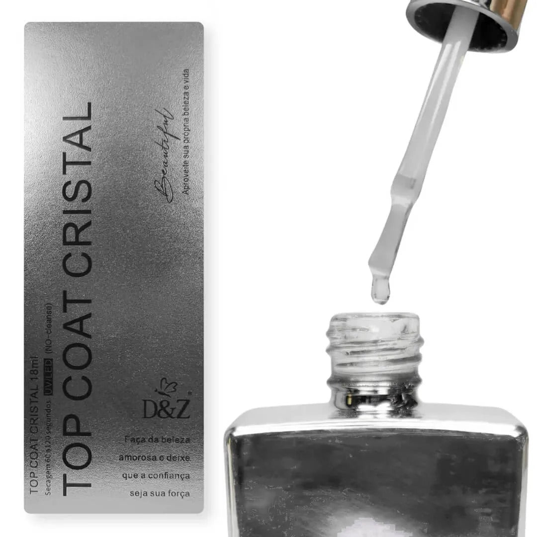 TOP COAT CRISTAL D&Z- 18ML INVILA - Tudo para unhas em gel