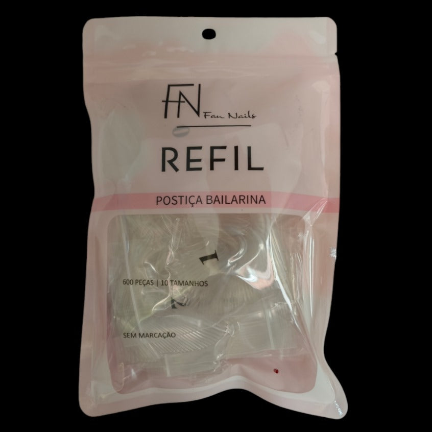 POSTIÇA FAN NAILS REFIL TRANSPARENTE- 600UN INVILA - Tudo para unhas em gel